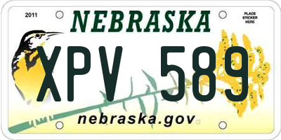 NE license plate XPV589