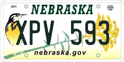 NE license plate XPV593