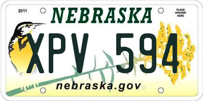 NE license plate XPV594