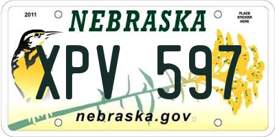 NE license plate XPV597