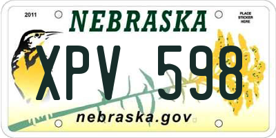NE license plate XPV598