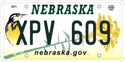 NE license plate XPV609