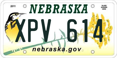 NE license plate XPV614