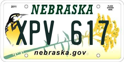 NE license plate XPV617