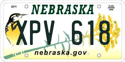 NE license plate XPV618