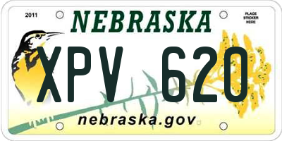 NE license plate XPV620