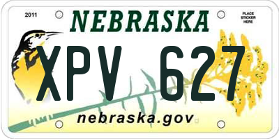 NE license plate XPV627