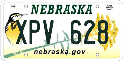 NE license plate XPV628