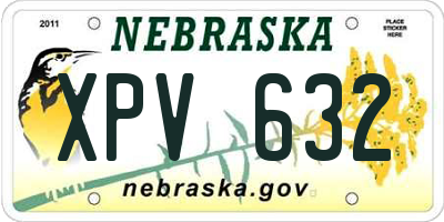 NE license plate XPV632