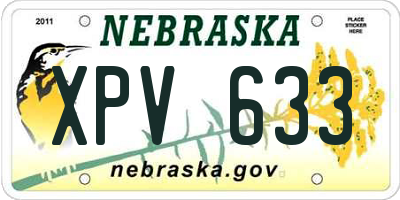 NE license plate XPV633