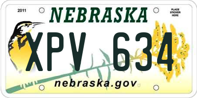 NE license plate XPV634