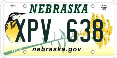 NE license plate XPV638