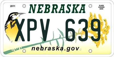 NE license plate XPV639
