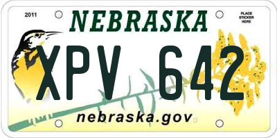 NE license plate XPV642