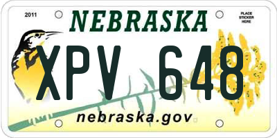 NE license plate XPV648