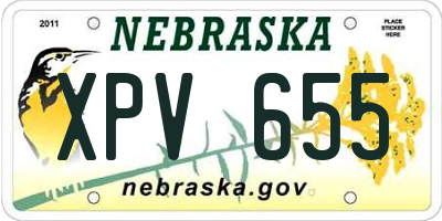 NE license plate XPV655