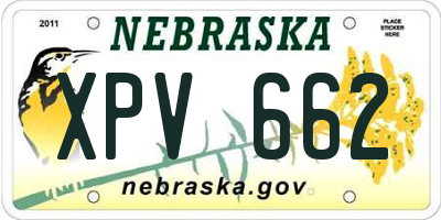 NE license plate XPV662
