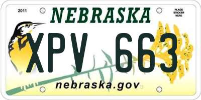 NE license plate XPV663