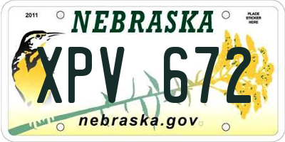 NE license plate XPV672