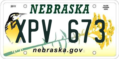 NE license plate XPV673