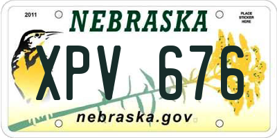 NE license plate XPV676