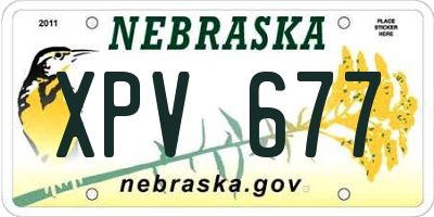 NE license plate XPV677