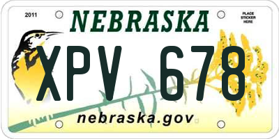 NE license plate XPV678
