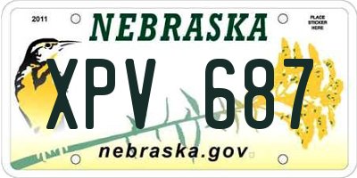 NE license plate XPV687