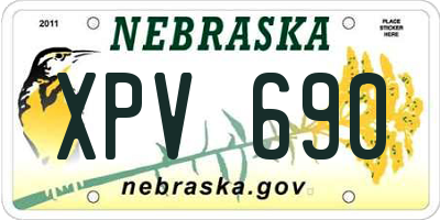 NE license plate XPV690