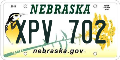 NE license plate XPV702