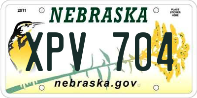 NE license plate XPV704