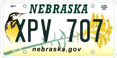 NE license plate XPV707