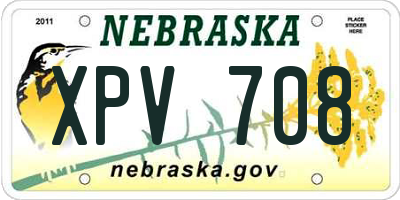 NE license plate XPV708