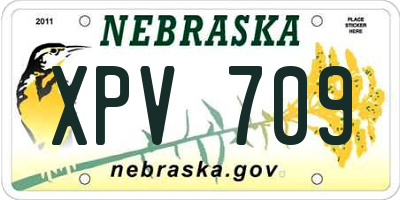 NE license plate XPV709