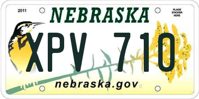 NE license plate XPV710