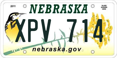 NE license plate XPV714