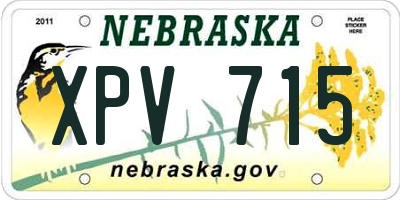 NE license plate XPV715