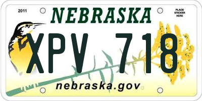 NE license plate XPV718
