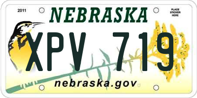 NE license plate XPV719