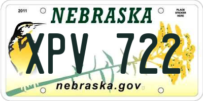 NE license plate XPV722
