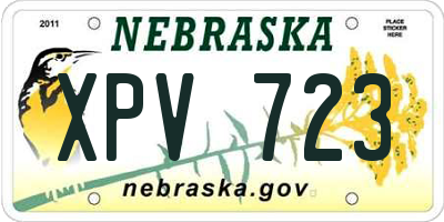 NE license plate XPV723
