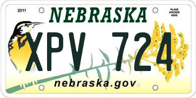 NE license plate XPV724