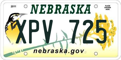 NE license plate XPV725