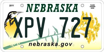 NE license plate XPV727