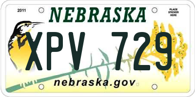 NE license plate XPV729