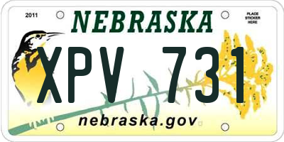 NE license plate XPV731
