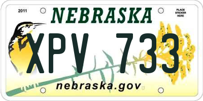 NE license plate XPV733