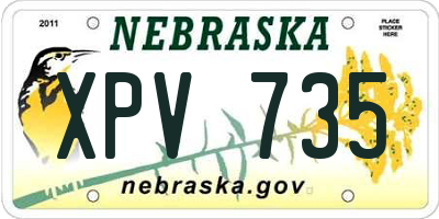 NE license plate XPV735