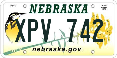 NE license plate XPV742