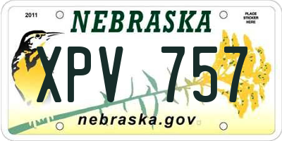 NE license plate XPV757